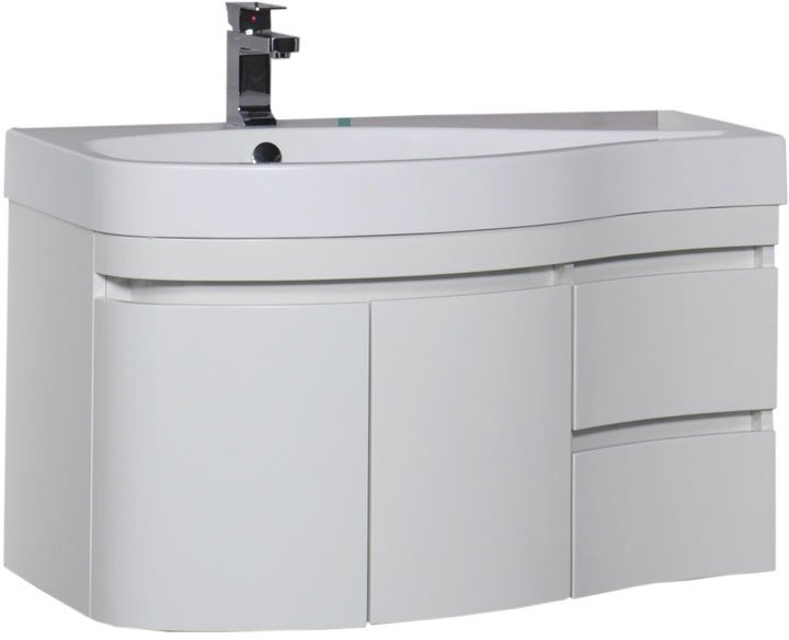 

Aquanet Тумба под умывальник Сопрано 95 L (белый, 2 дверцы, 2 ящика)