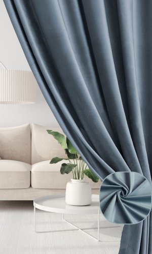 Комплект штор Soft Lines Бархат 9137-А27 2x2.4 м (голубой, 2 шт)