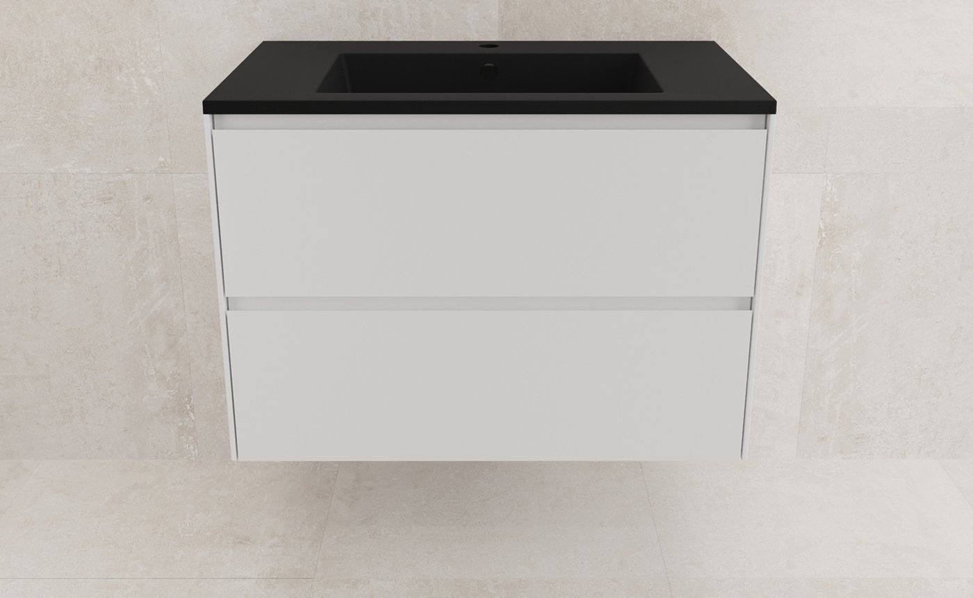 

Symbolite Тумба с умывальником Лима 80 Line Plus 2 ящика + Line 80x48 (подвесная, белый матовый/антрацит)