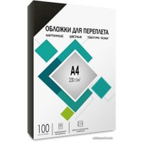 Обложка для термопереплета Гелеос CCA4B A4 230 г/м2 100 шт (кожа, черный)