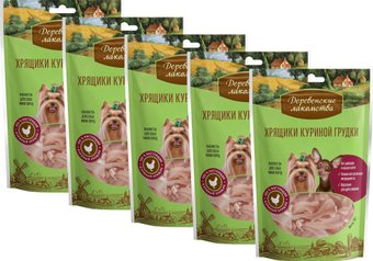 Лакомство для собак Деревенские лакомства Хрящики куриной грудки 5x30 г