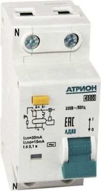 

Дифференциальный автомат Атрион АД63 (тип А) 16А 30мА хар.В AD63-16-30-B-(A)