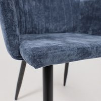 Стул с подлокотниками AksHome Brit (синий велюр TYN997-25/черный)