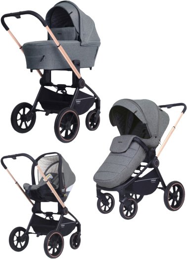 

Универсальная коляска Rant MOWbaby Zoom PU (3 в 1, gold grey)
