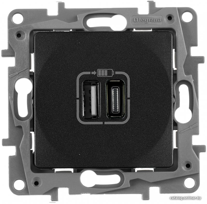 Розетка USB Legrand Etika 672636 (антрацит)