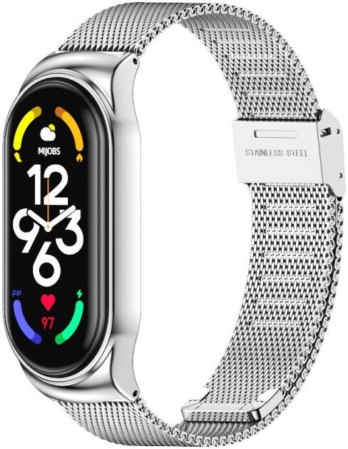 

Браслет Mijobs Миланская петля для Xiaomi Smart Band 7 (серебристый)