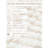 Плед Tex Republic Absolute Зигзаг двухцветный Flannel 220x200 92572 (бежевый)