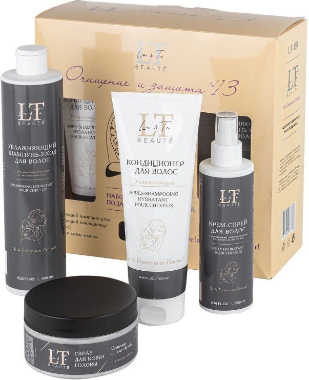 

Набор средств La and Te beaute Очищение и защита Шампунь+Кондиционер+Спрей+Скраб LT13R
