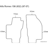 Комплект ковриков для авто Alicosta Alfa Romeo 156 932 97-07 (вод.+п., ЭВА ромб, черный)