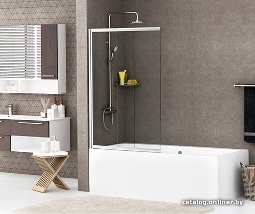 Стеклянная шторка для ванны Wasserkraft Main 41S02-100