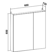  Runo Шкаф с зеркалом для ванной Лада 60 (дуб)