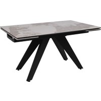 Кухонный стол Lepremo AV 2122 МДФ+керамика раздвижной 1400-2000x850 (белый глянцевый Pandora/черный)