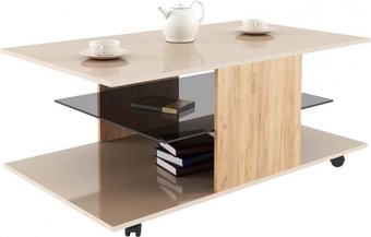 Журнальный столик Bon Mebel Bergamo 2 исп. 2 (бунратти/бежевый глянец)