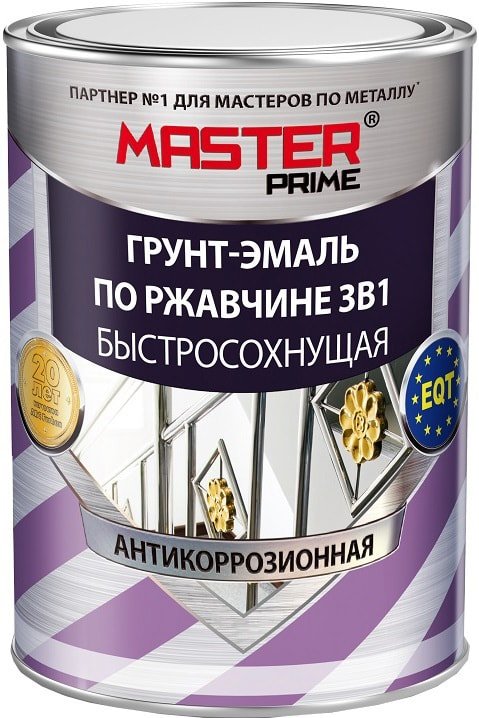 

Грунт-эмаль Master Prime По ржавчине 3 в 1 быстросохнущая 2 л (белый)