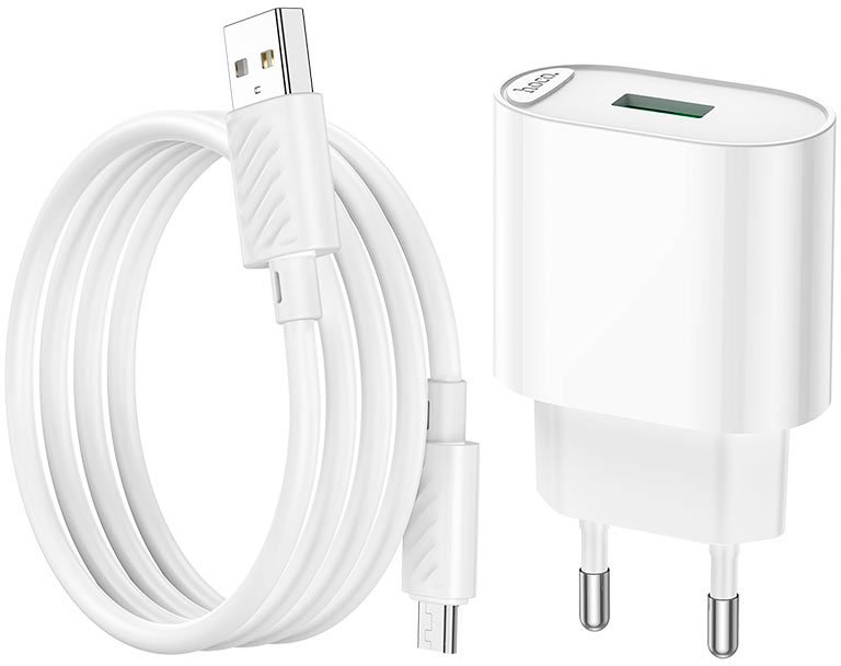 

Сетевое зарядное Hoco C109A microUSB (белый)