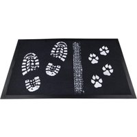 Придверный коврик Venera Home Следы ПВХ 60x90 (черный)