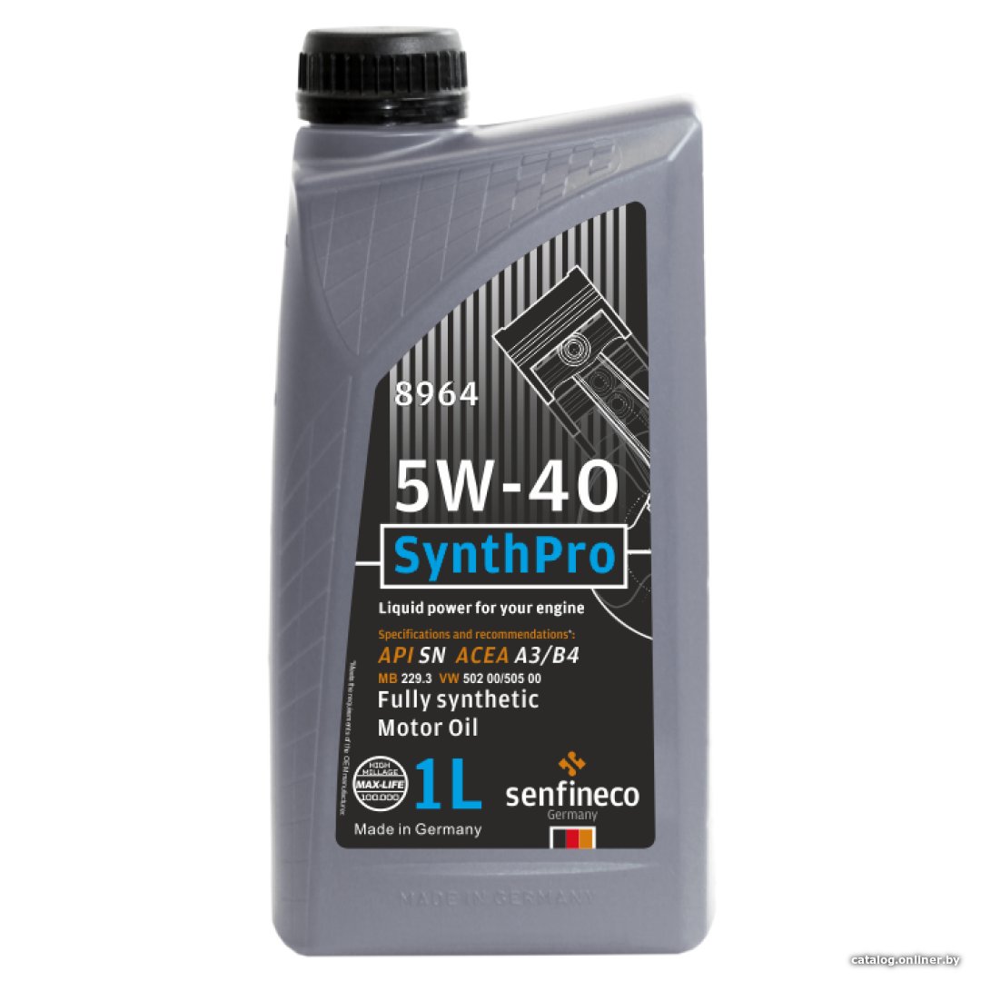 Моторное масло Senfineco SynthPro 5W-40 API SN ACEA A3/B4, 1л