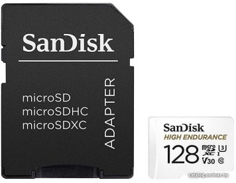 Карта памяти SanDisk High Endurance microSDXC SDSQQNR-128G-GN6IA 128GB (с адаптером)