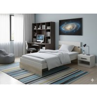 Кровать PROxSON Milton 90x200 (дуб шамони светлый 124/бунратти)