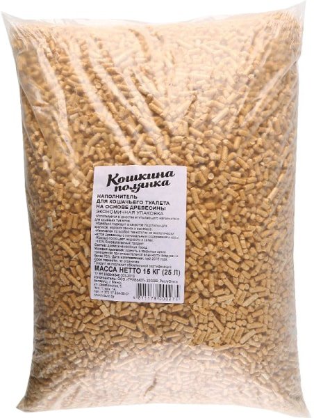 

Наполнитель для туалета Кошкина Полянка Древесный 25 л