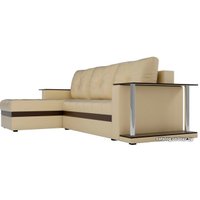 Угловой диван Craftmebel Атланта М угловой 2 стола (боннель, левый, бежевая экокожа)