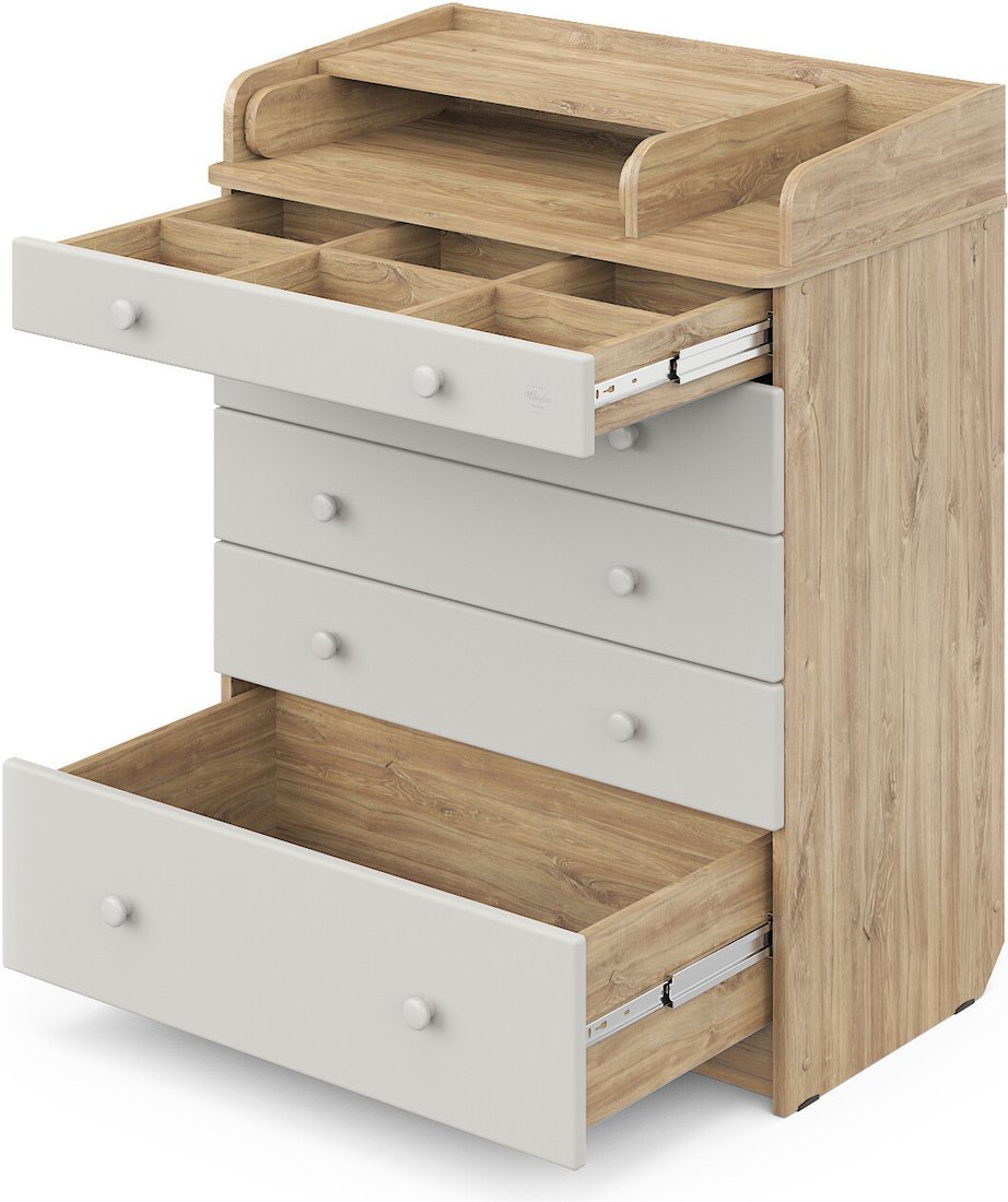 

Детский комод Атон Мебель Maks ЛДСП 800/5 с органайзером (дуб канзас/серый шелк)