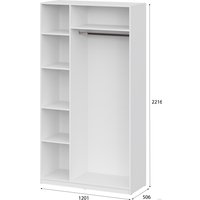 Шкаф распашной NN мебель ШК 5 1200 00-00111103 (белый текстурный) в Солигорске