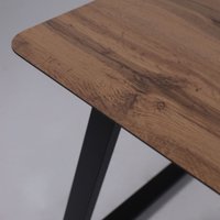 Кухонный стол Lepremo AV 1208 HPL+МДФ раздвижной 1200-1600x800 (дуб вотан/черный)