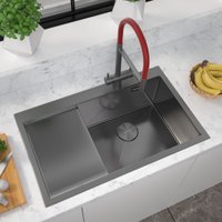 Кухонная мойка ZorG ZRN 5080 Premium R PVD Gunblack