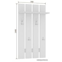 Вешалка для одежды Кортекс-мебель Лара ВП2 (белый)