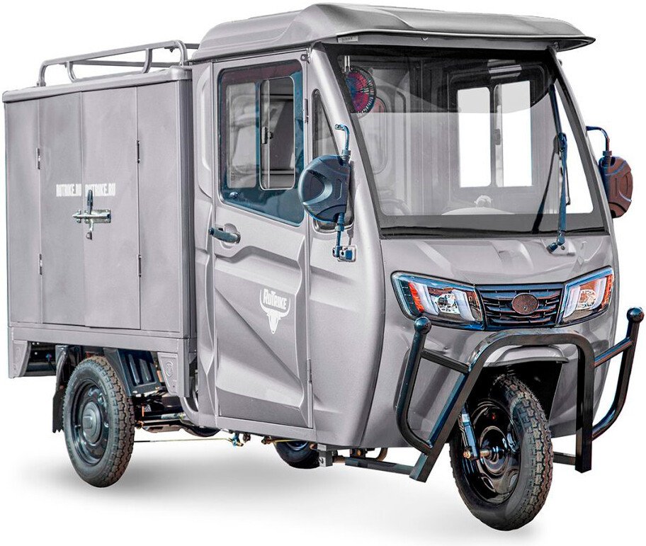 Грузовой электроскутер Rutrike Карго Кабина Дуал (серый)