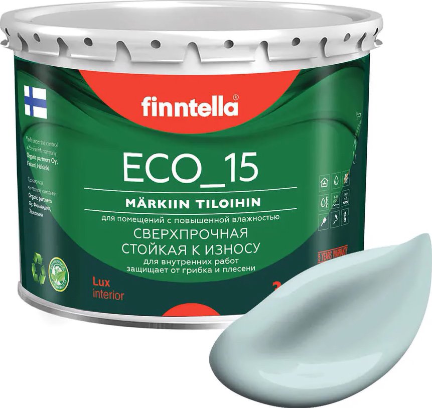 

Краска Finntella Eco 15 Aamu F-10-1-3-FL019 2.7 л (светло-голубой)