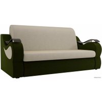 Диван Лига диванов Меркурий 100343 160 см (микровельвет, бежевый/зеленый)