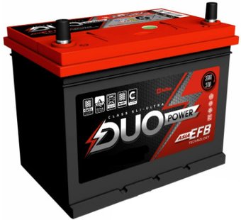 Автомобильный аккумулятор DUO Power EFB Asia 6CT-65 (R) (65 А·ч)