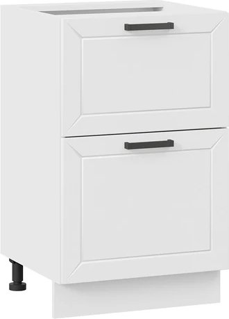 

Шкаф напольный Трия Лорас 1Н5Я2 с двумя ящиками (белый/холст белый)