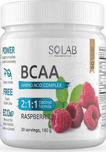 BCAA Solab BCAA 2:1:1 (180 г, малина)