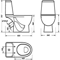 Унитаз напольный Sanita Luxe Max Comfort WC.CC/Max/2-DM/WHT.G/S1 (с сиденьем)