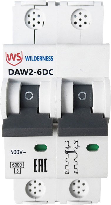 

Выключатель автоматический Wilderness DAW2-6DC 2P 20A C 6kA 500В DC DAW2-6DC-2-C020