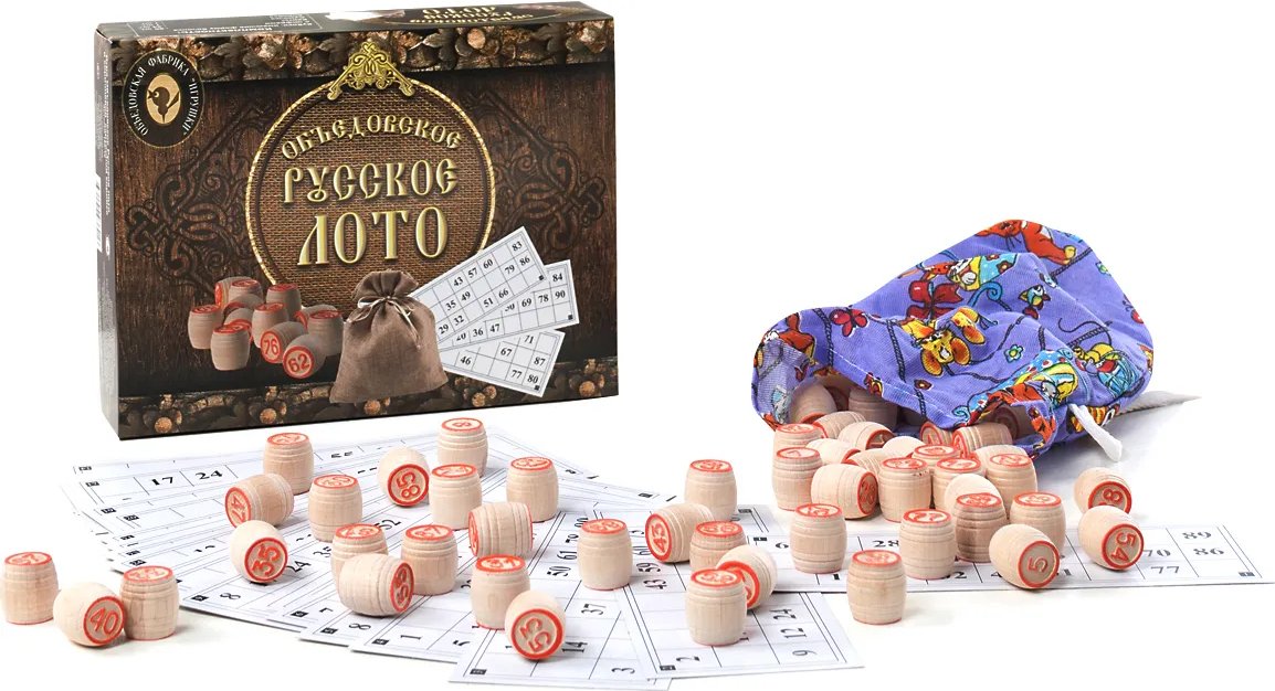 

Настольная игра Объедовская фабрика Игрушки Русское лото 180-18 (коричневый)