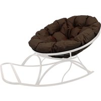 Кресло-качалка M-Group Папасан 12710105 (белый/коричневая подушка)