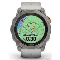 Умные часы Garmin Fenix 7X Pro Sapphire Solar (титан/оранжевый)