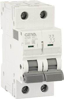 

Выключатель автоматический GEYA GYM9 2P 2А C 6кА GYM92P2C