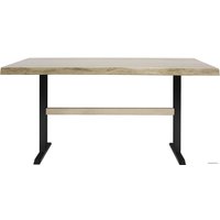 Кухонный стол Buro7 Двутавр 150 (с обзолом, дуб беленый/черный)