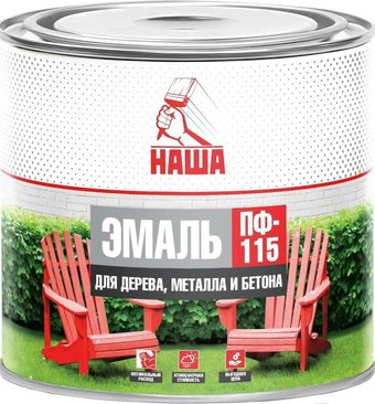 Эмаль Кубанские краски Наша ПФ-115 1.8 кг (вишневый)