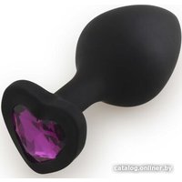 Анальная пробка Play Secrets Silicone Butt Plug Heart Shape Medium черный/фиолетовый 39813