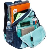 Школьный рюкзак Grizzly RG-461-1 (синий/мятный)