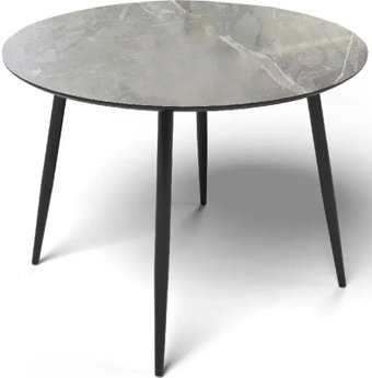 Кухонный стол Элементика Милтон 1000 (мрамор серый/черная шагрень/ черный)