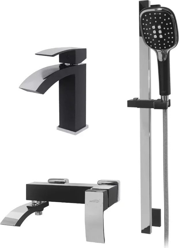 Комплект смесителей Hansberge H7077 (черный хром)