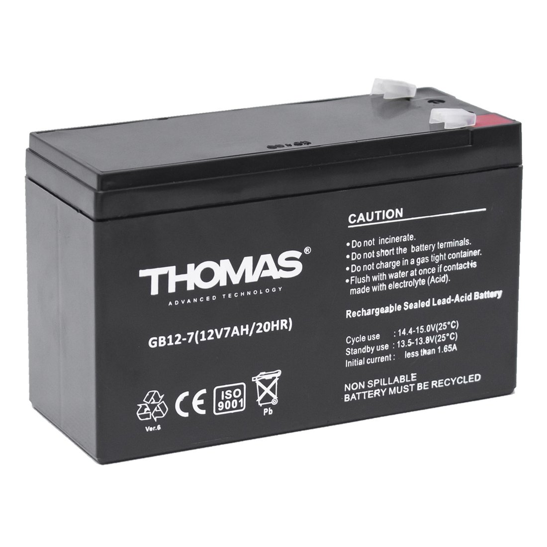 

Аккумулятор для ИБП Thomas GB 12-7 Ah 12V7Ah