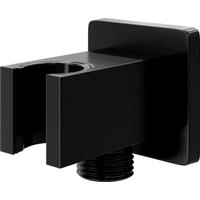 Держатель душевой лейки с подключением Grocenberg GB101 (черный матовый)